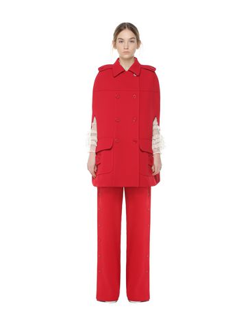REDValentino Fused tech double breasted cape