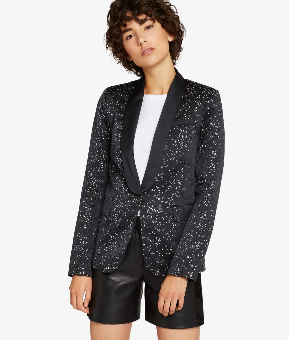KARL LAGERFELD Diamond Jacquard Tux Blazer Blazer Woman f