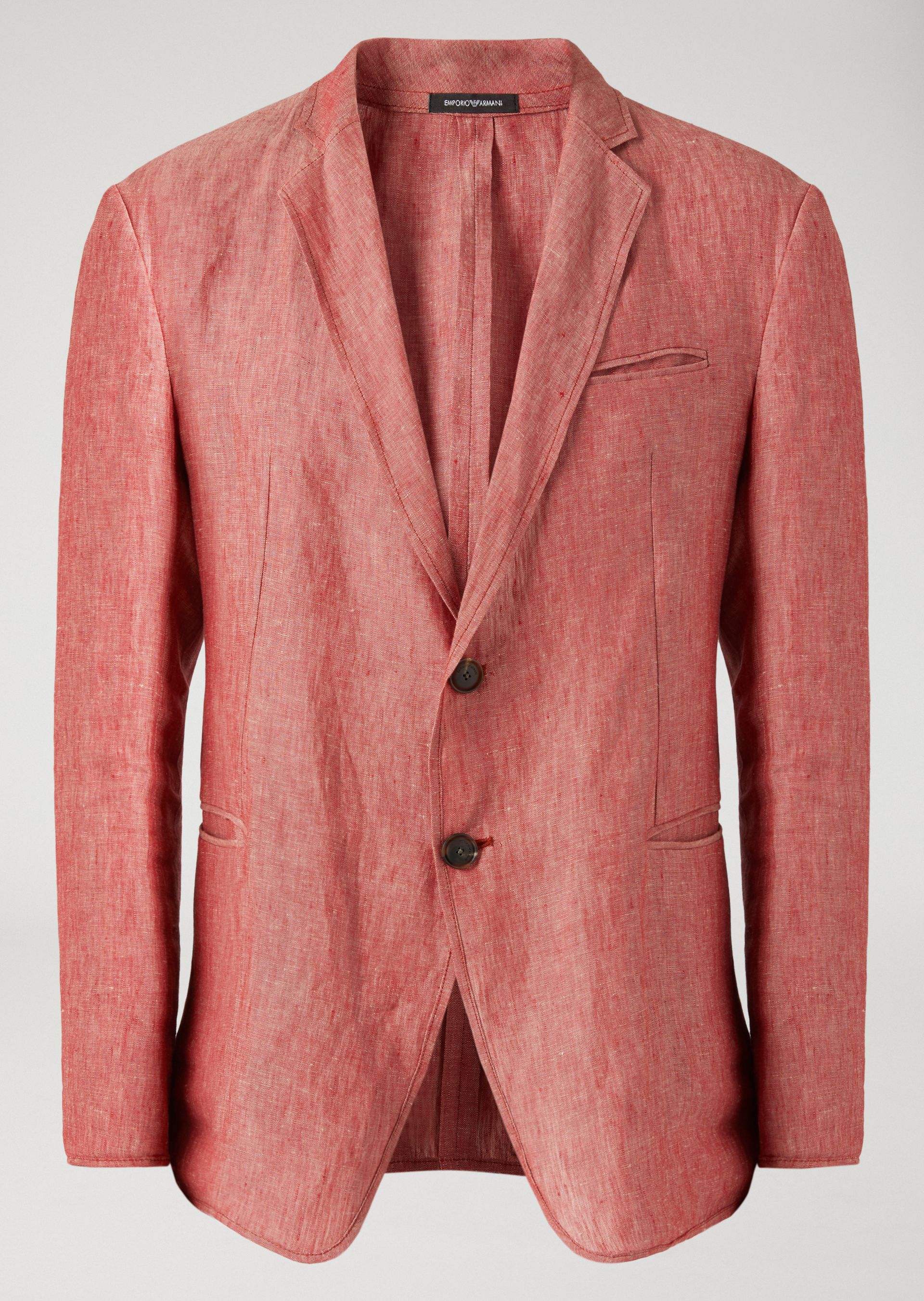 Unlined pure linen jacket Man Emporio Armani