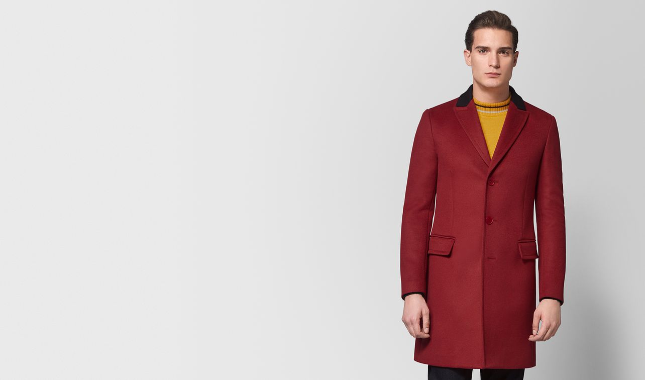 dark china red wool cashmere coat landing