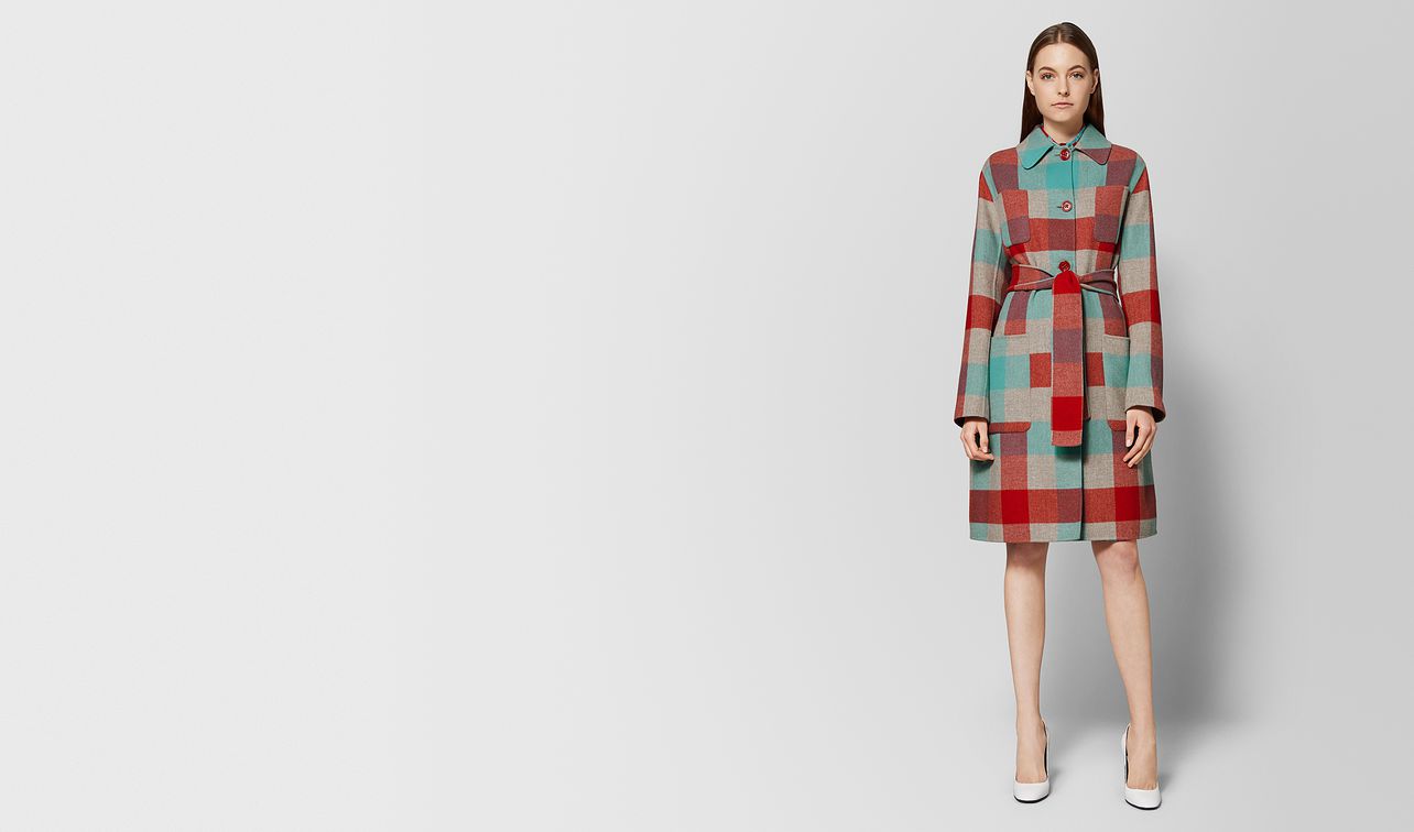 multicolor wool coat landing