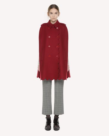 REDValentino Armure fabric cape with scallop detail