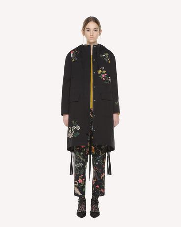 REDValentino Enchanted Reptiles and Birds embroidered Gabardine peacoat