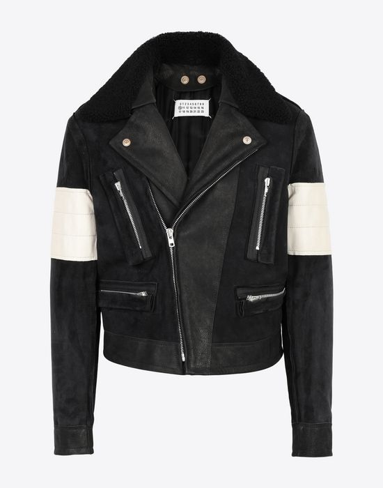 Maison Margiela Contrasted Biker Jacket Men Maison Margiela Contrasted Biker Jacket Pickupinnotguaranteed Info F