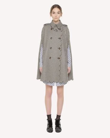 REDValentino Houndstooth cape with scallop detail