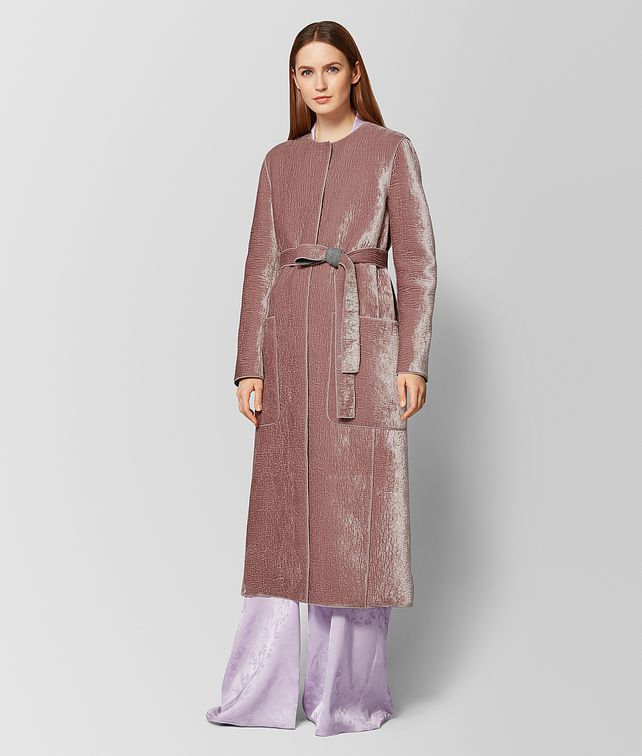 BOTTEGA VENETA DECO ROSE/LIGHT GREY VELVET/WOOL COAT Outerwear and Jacket Woman fp