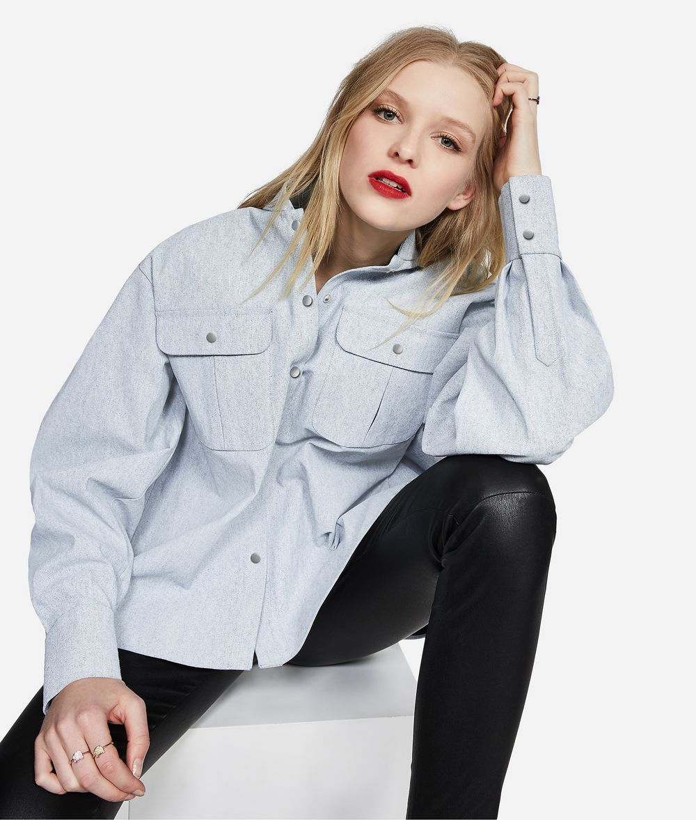 KARL LAGERFELD KARL chemisier col droit en jean Chemisier Femme f