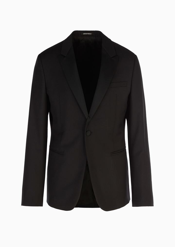 Tuxedo Jacket with Satin Lapels | Man | Emporio Armani