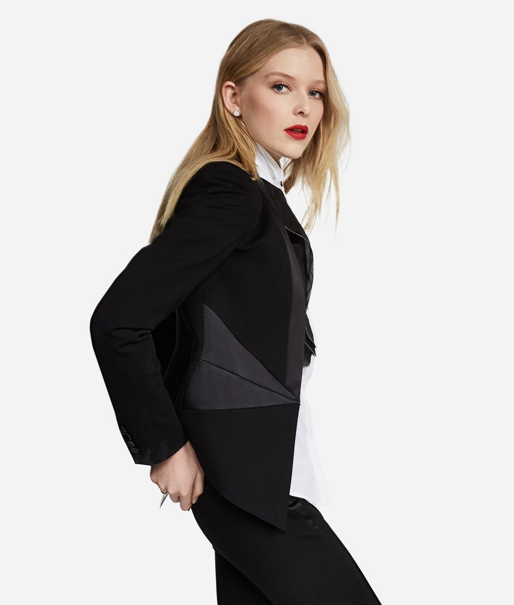 KARL LAGERFELD K/Ikonik Punto Jersey Blazer Jacket Woman d