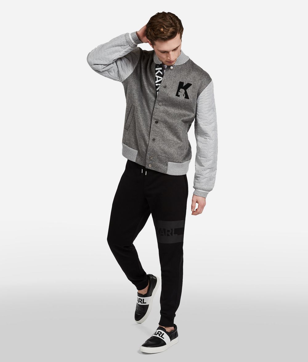 KARL LAGERFELD Wool Knit-Sleeve Jacket Jacket Man f