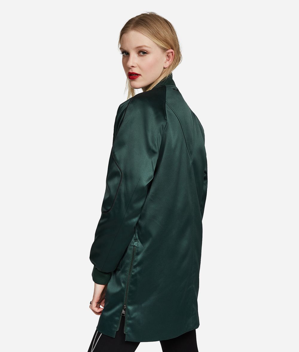 KARL LAGERFELD Bonded Satin Coat Jacket Woman d