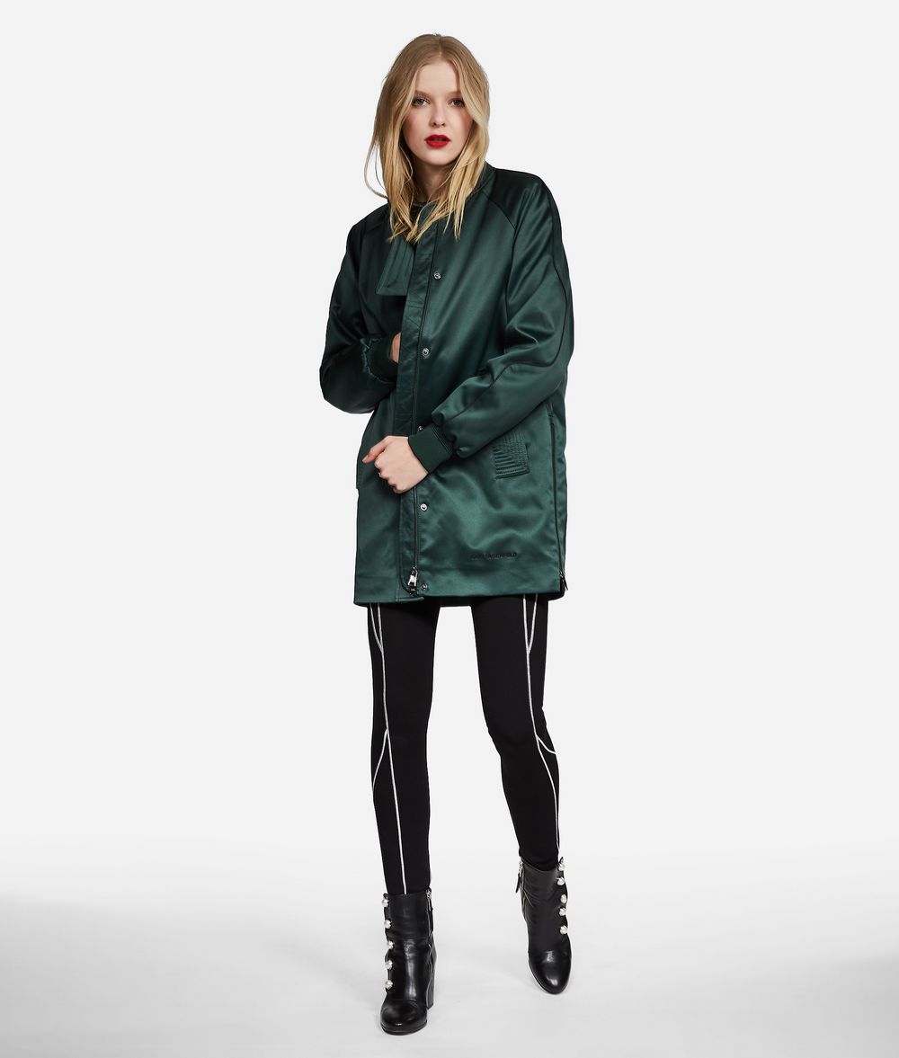 KARL LAGERFELD Bonded Satin Coat Jacket Woman f