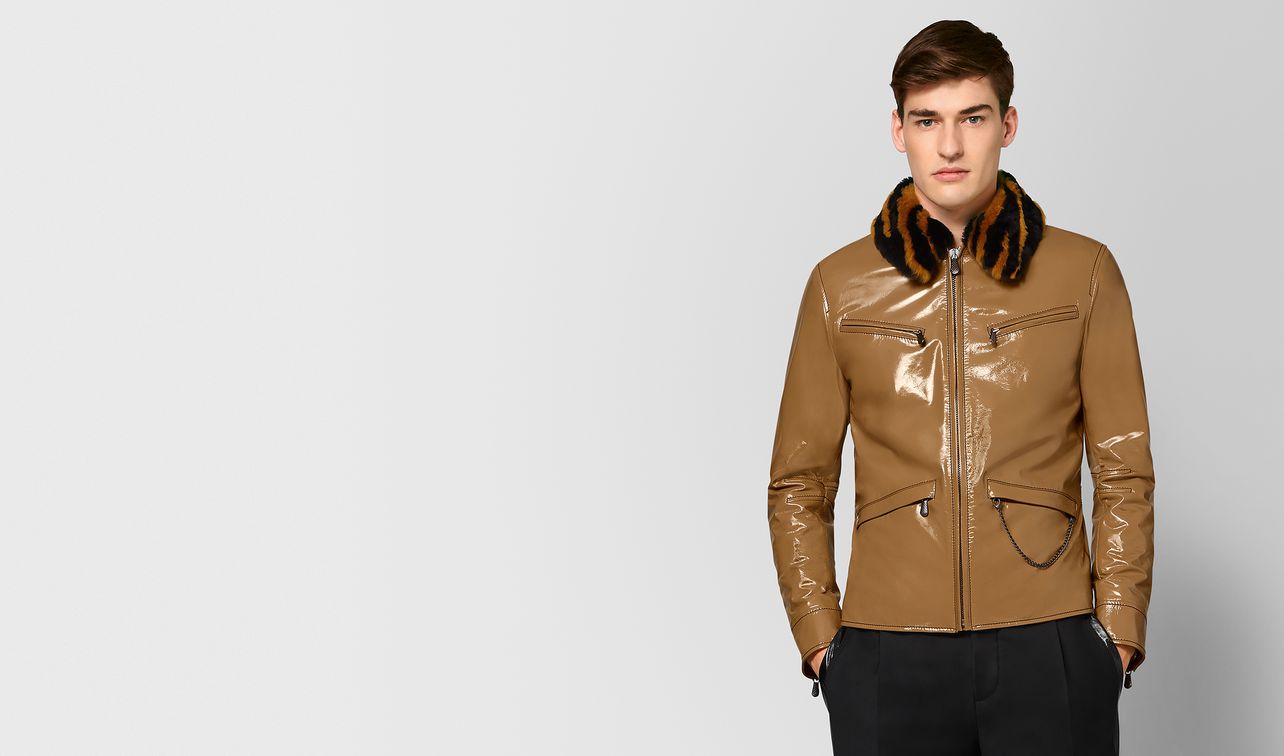 multicolor glossy calf/shearling jacket landing