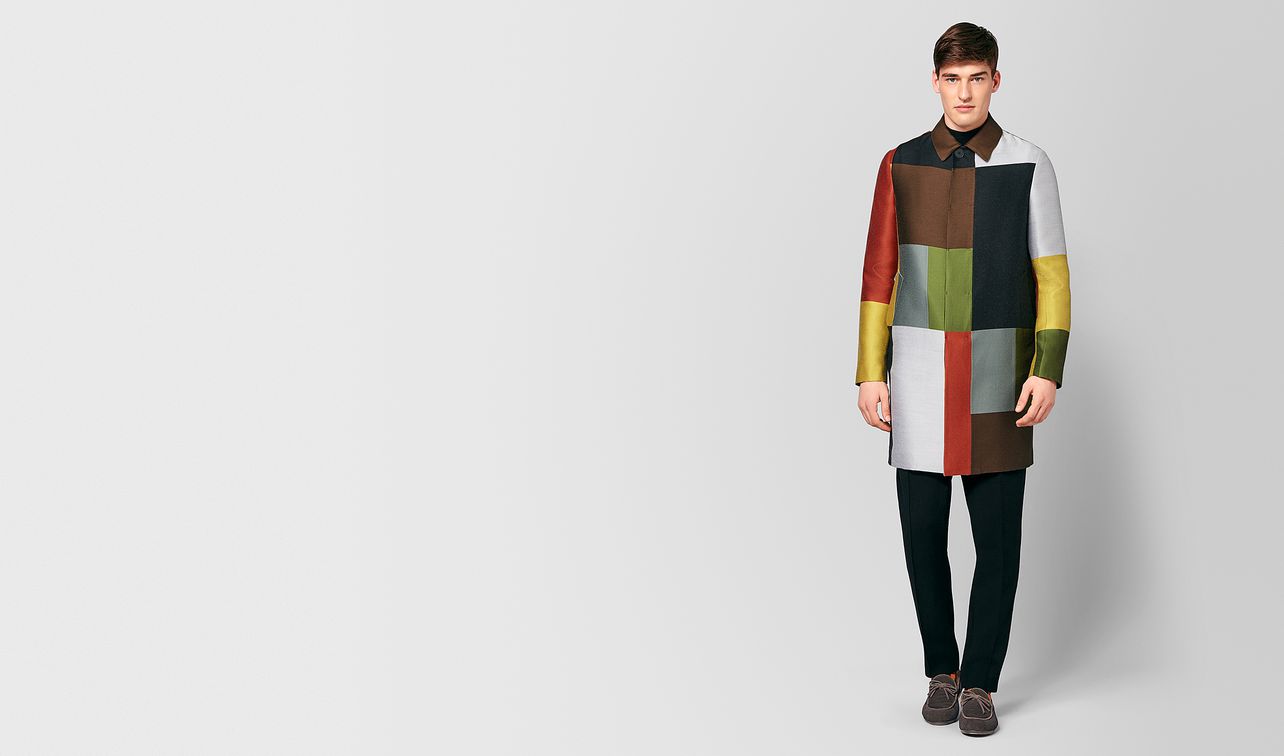 multicolor wool coat landing