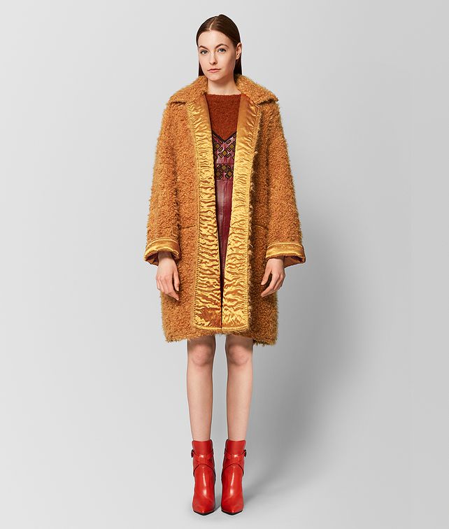 BOTTEGA VENETA CAPPOTTO IN LANA FAWN/MARIGOLD Outerwear e giacca Donna fp