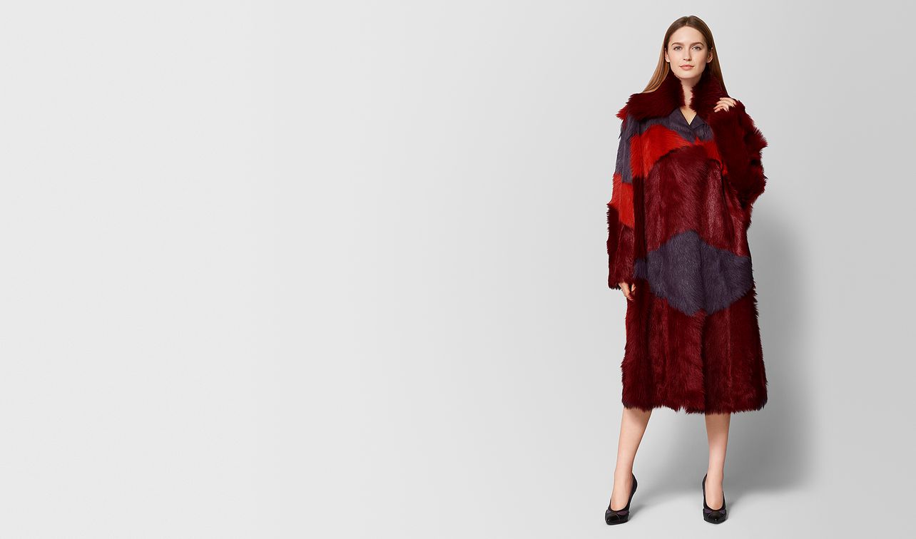 multicolor shearling/suede coat landing
