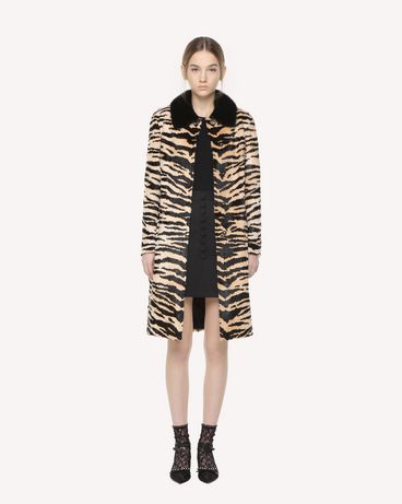 REDValentino Tiger printed Fur coat