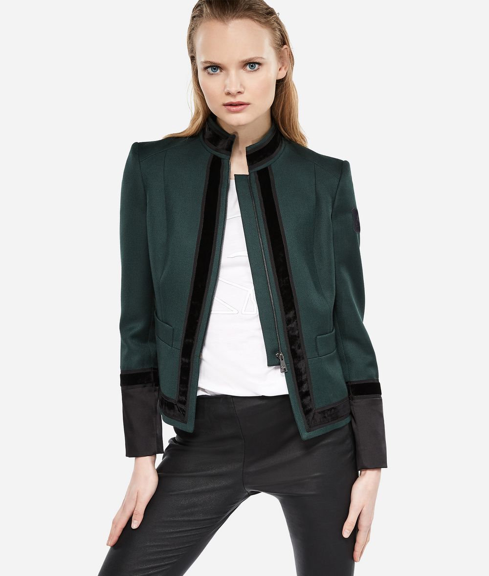 KARL LAGERFELD Virgin Wool Military Jacket Jacket Woman f