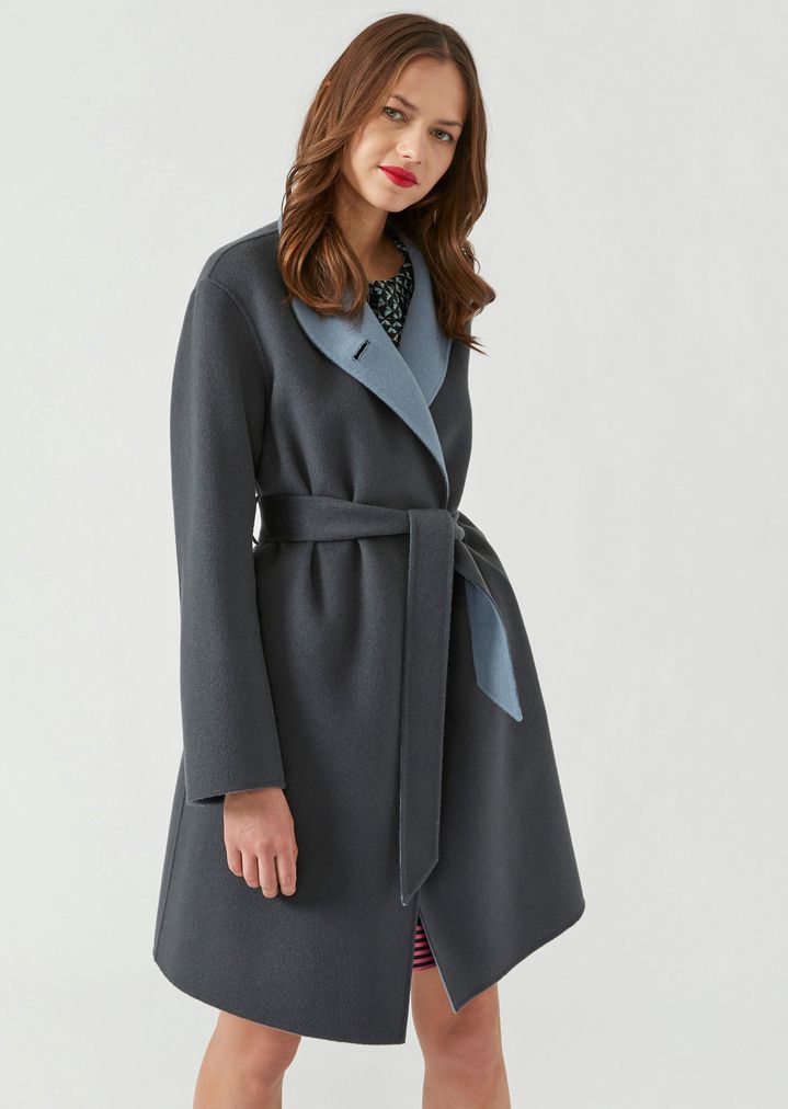 CASHMERE DOUBLE CLOTH COAT WITH CLASSIC LAPELS | Woman | Emporio Armani