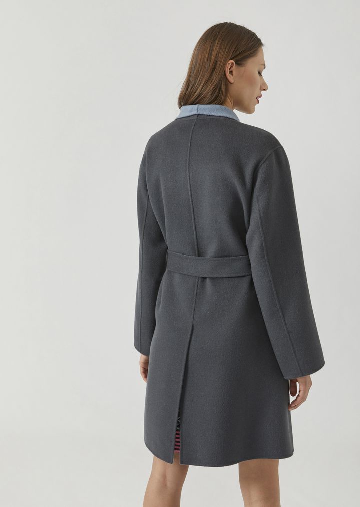 Emporio Armani Two-tone wool and cashmere coat with belt at Â£900 | love the brands