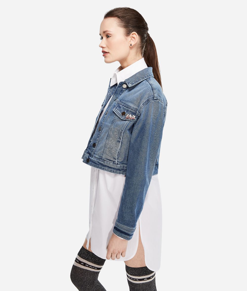 KARL LAGERFELD Karl x Kaia Jeansjacke mit Logo-Details Jacke Damen d
