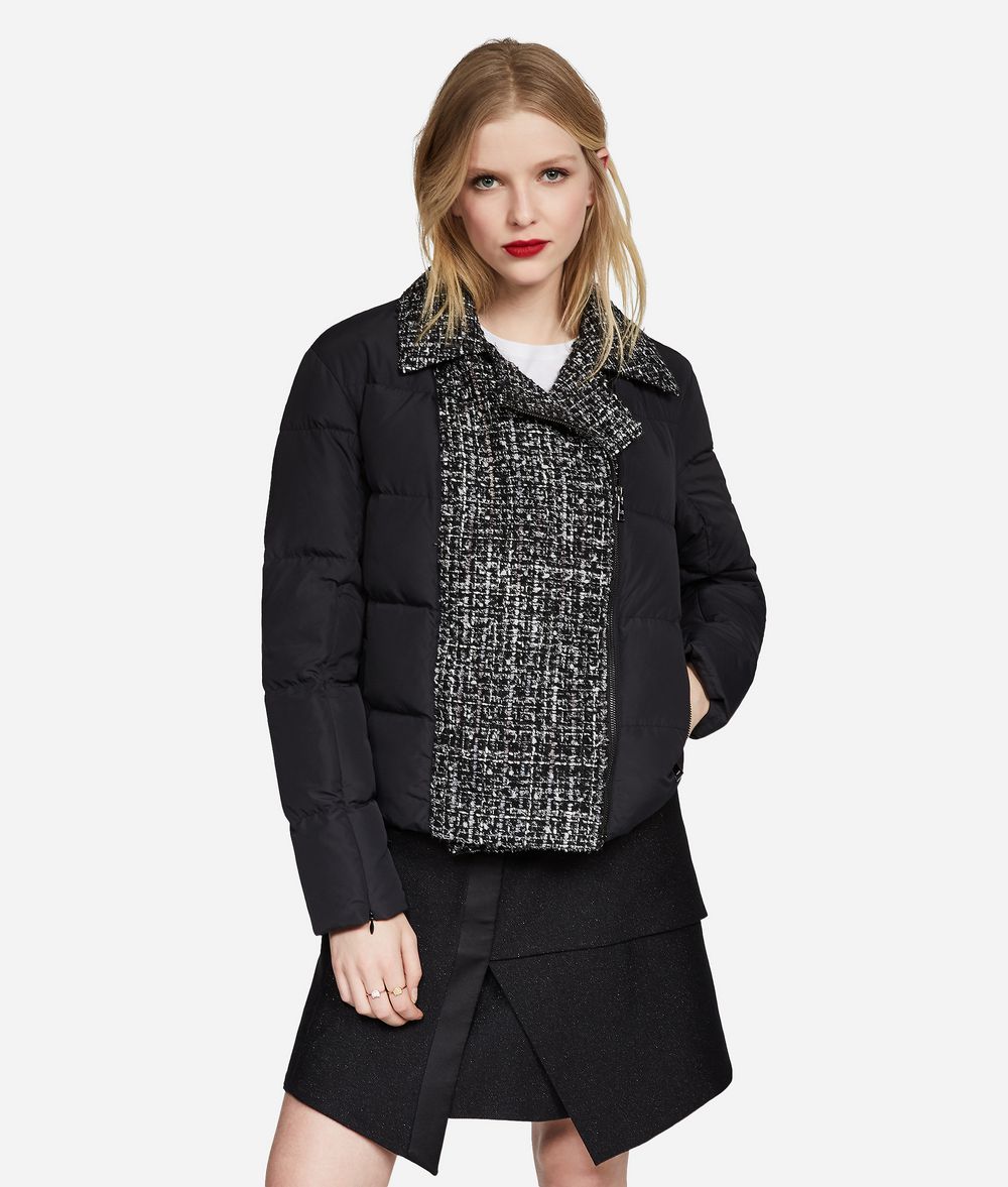 KARL LAGERFELD Bouclé and Nylon Down Jacket Jacket Woman f
