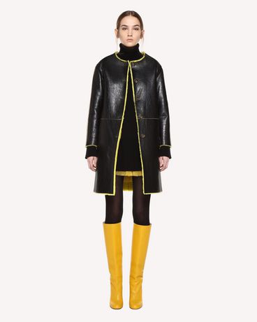 REDValentino Sheepskin coat with Ornamental Frame embroidery