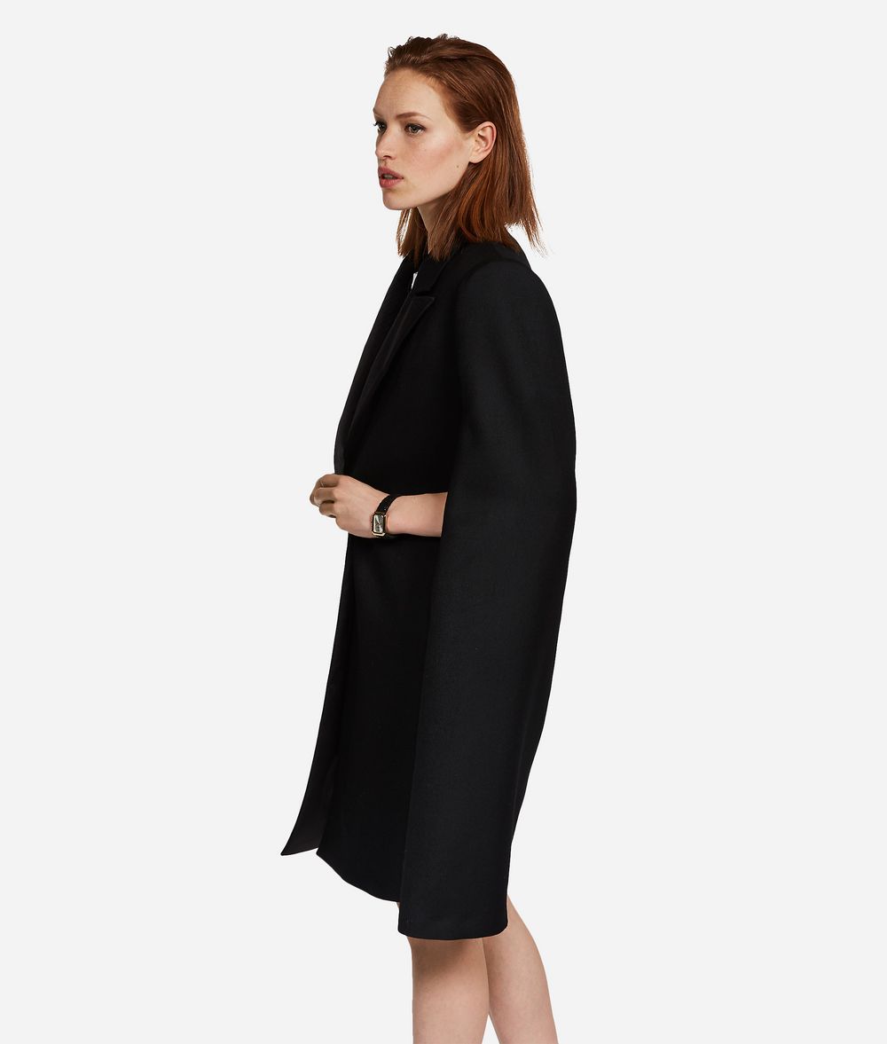 KARL LAGERFELD Virgin Wool Tailored Cape Jacket Woman d