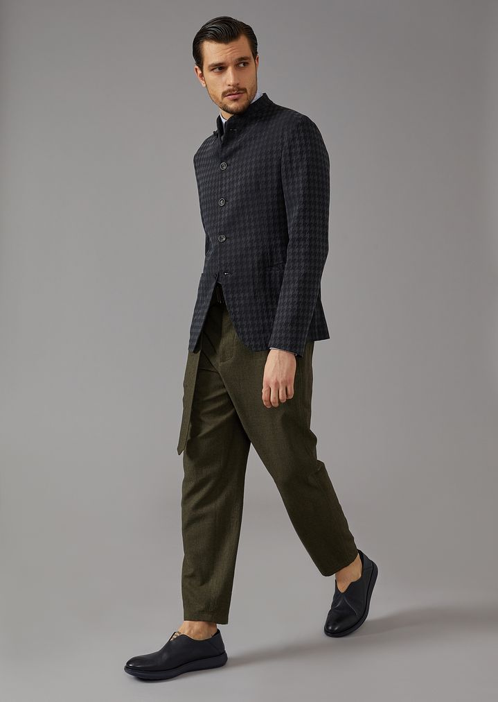 de con Chaqueta con mao jacquard cuello y botonadura sencilla lavado UnFnBWH