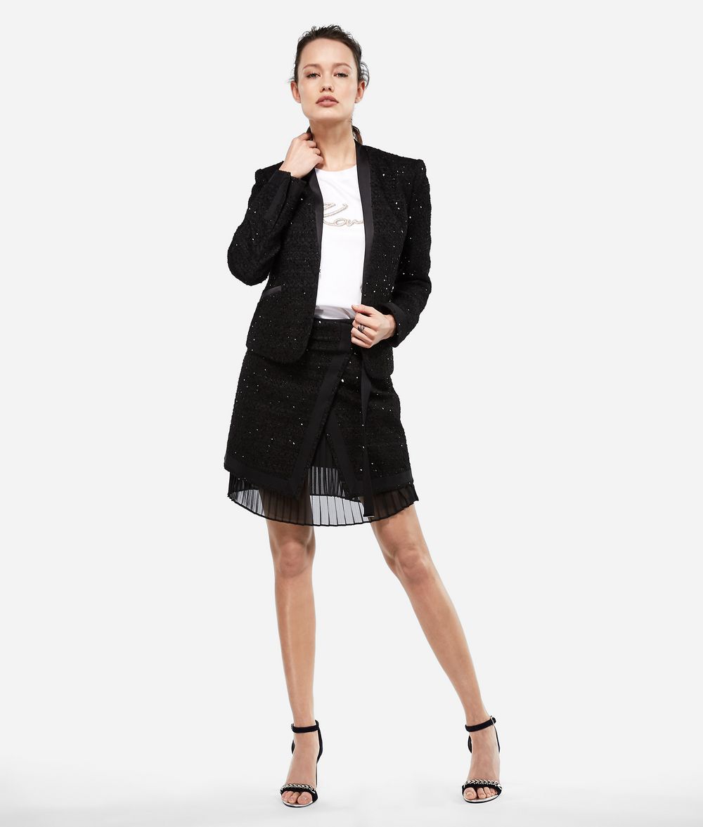 KARL LAGERFELD Sequin Bouclé Jacket Jacket Woman f