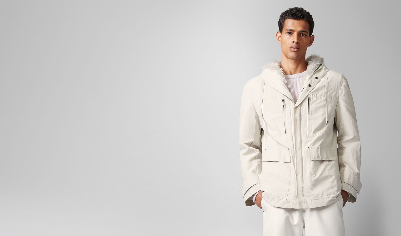 jacket in cotton and mohair fur landing