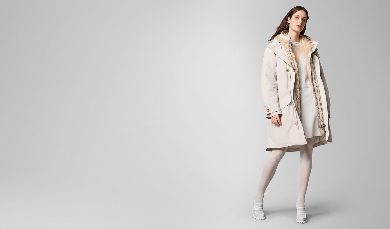 coat in technical cotton and mohair landing