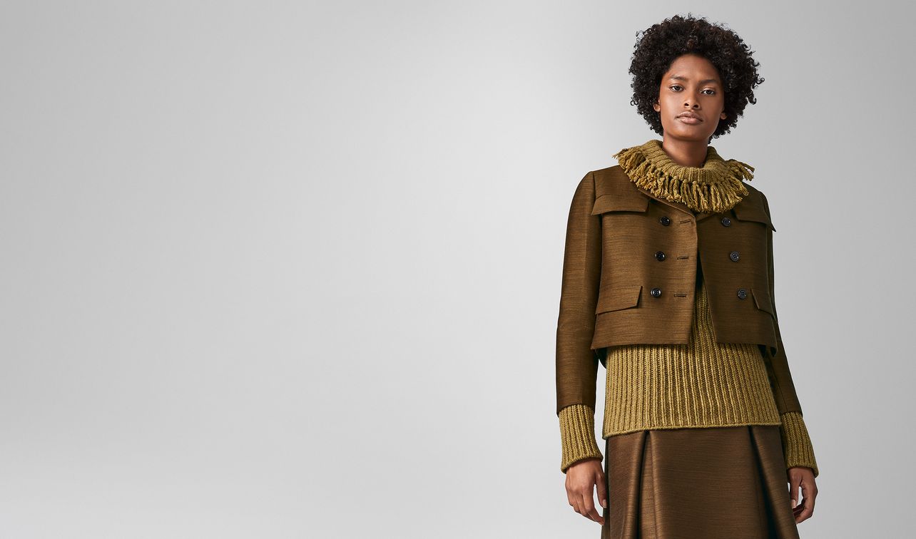 jacket in wool and silk landing
