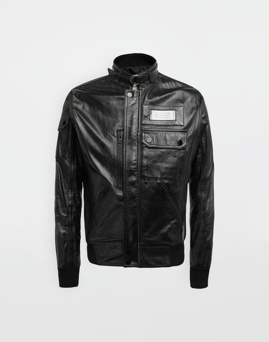 Maison Margiela Logo Tab Military Leather Jacket Men Maison Margiela Logo Tab Military Leather Jacket Pickupinnotguaranteed Info