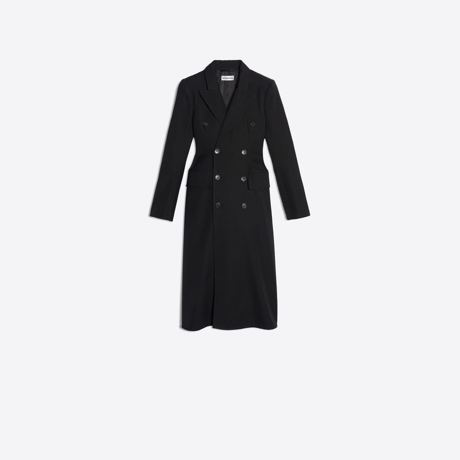 Hourglass Double Breasted Coat Black 
