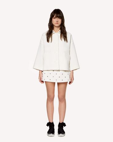 REDValentino Rhinestones detail Fused Crepe boxy jacket