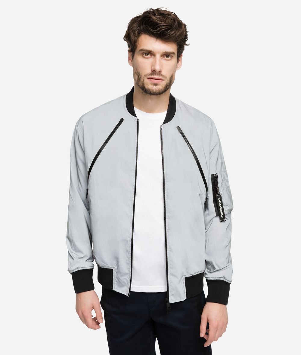 KARL LAGERFELD Reflective Bomber Jacket Jacket Man f