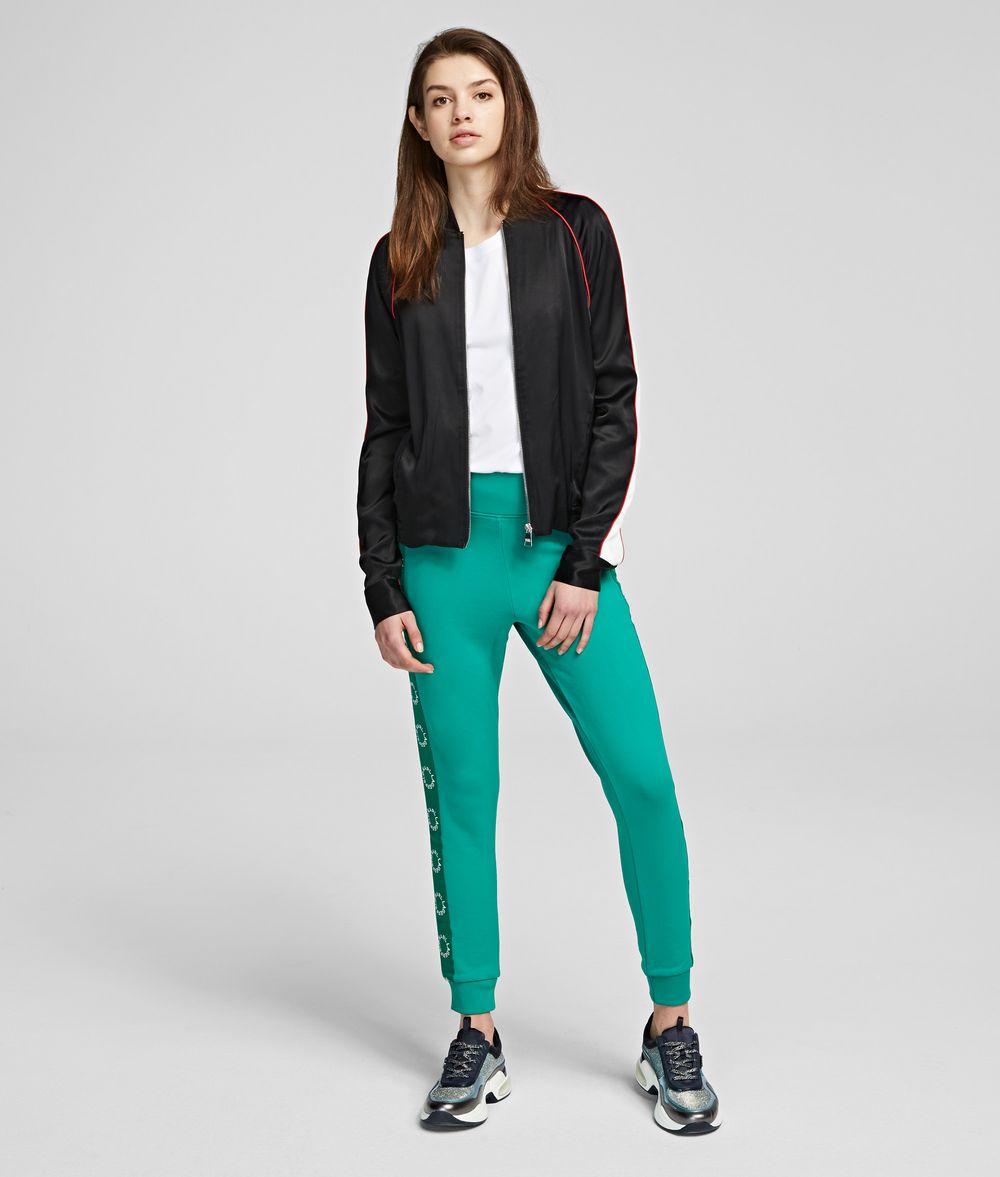 KARL LAGERFELD K/Signature Satin Bomber Jacket Woman f