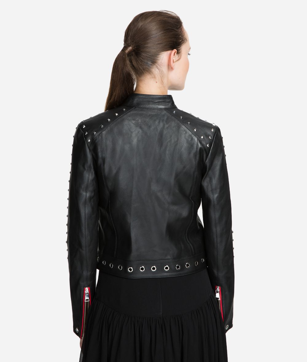 KARL LAGERFELD Studded Leather Jacket Jacket Woman d