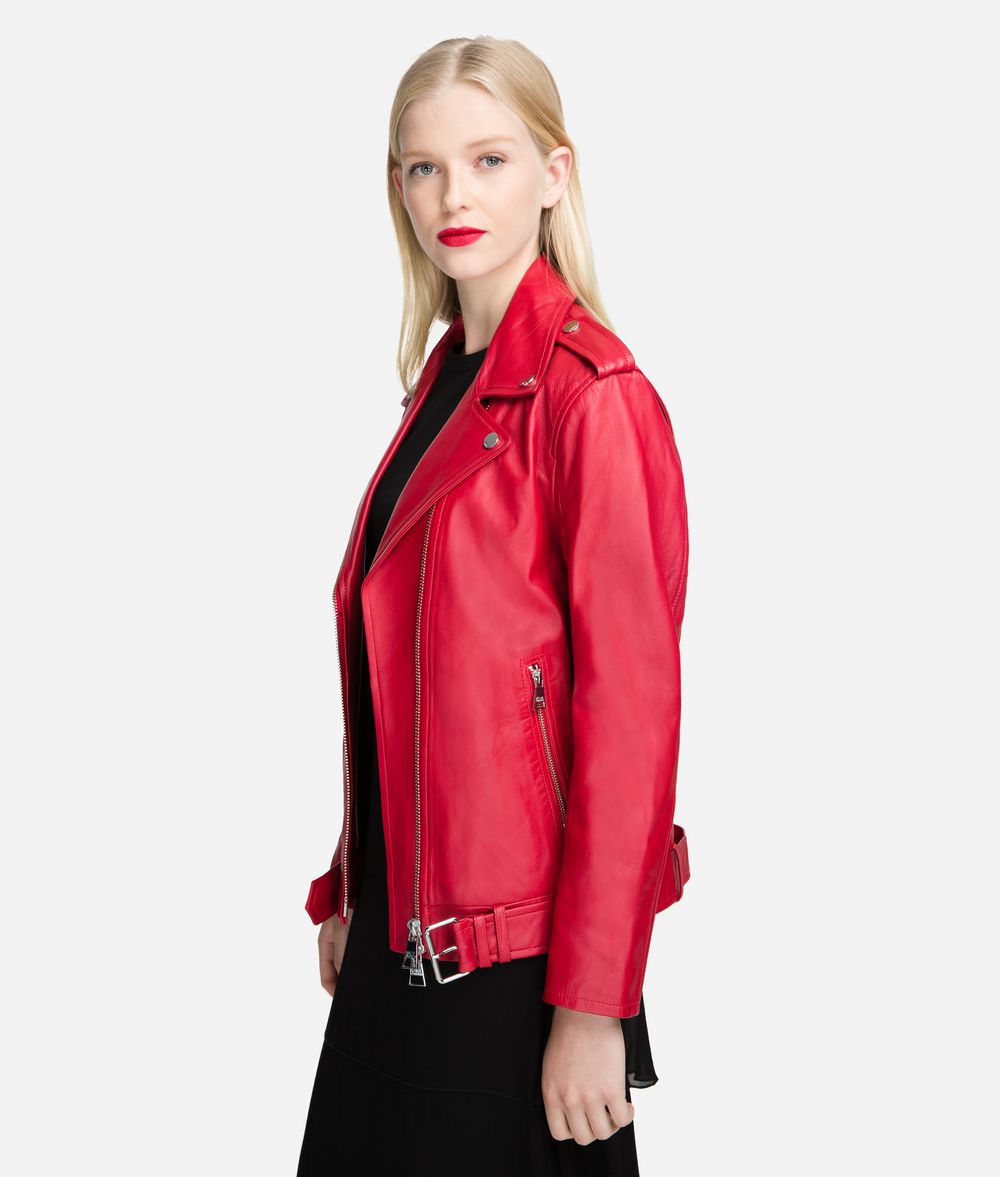 karl lagerfeld leather jacket womens