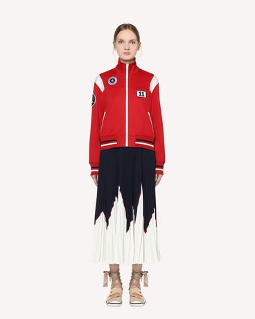 REDValentino Jersey acetate sweatshirt with embroidered space patches