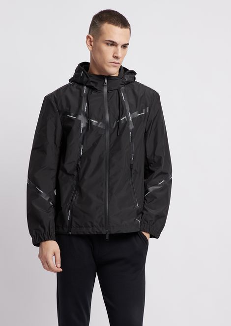Chaqueta Cortavientos Tira Termosellada El Nailon Con Logotipo De rrnwxqdCz