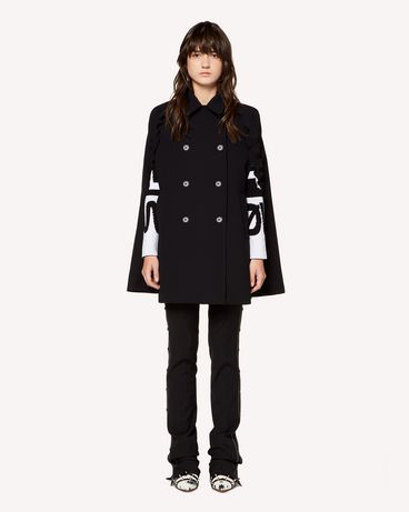 REDValentino Ruffle detail fused Tech fabric cape