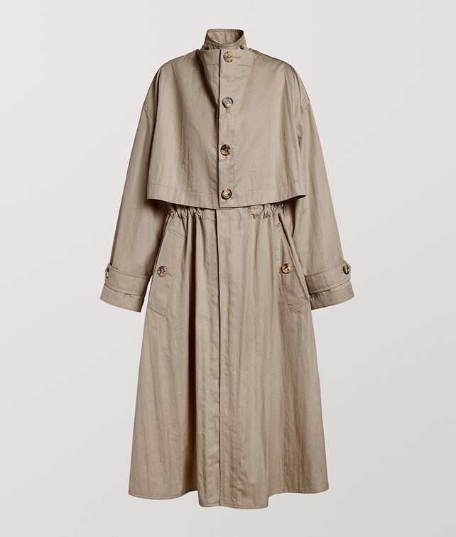 BOTTEGA VENETA TRENCH COAT IN TECHNO COTTON Outerwear and Jacket Woman fp