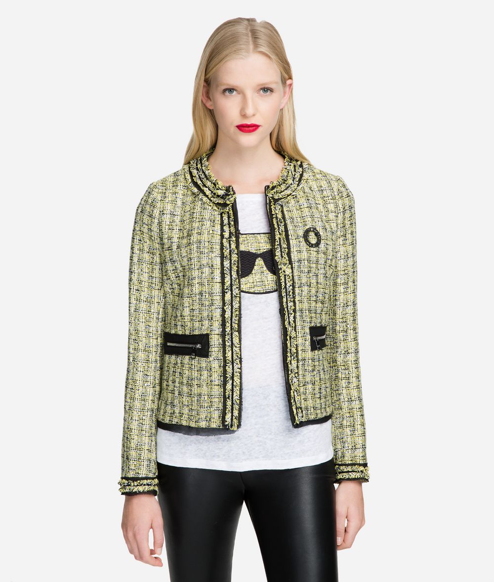 KARL LAGERFELD Bouclé Jacket with Pin Jacket Woman f
