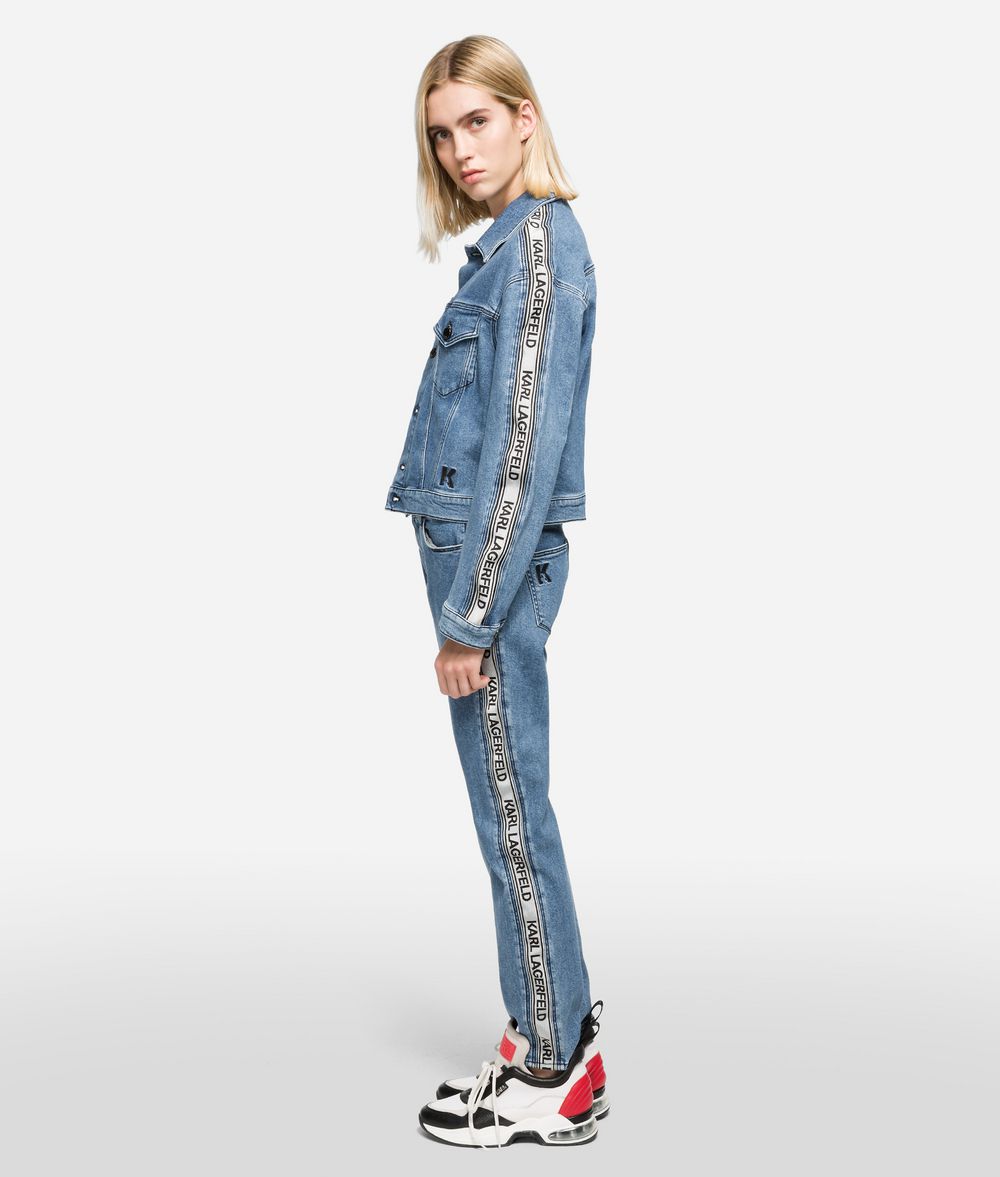 KARL LAGERFELD Logo Tape Denim Jacket Jacket Woman d