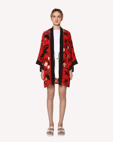 REDValentino Decorated Terrace printed silk kimono