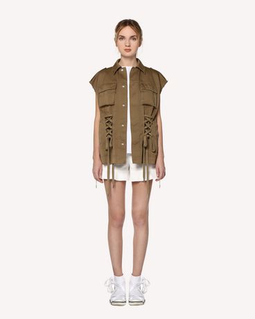 REDValentino Lacing detail gabardine vest