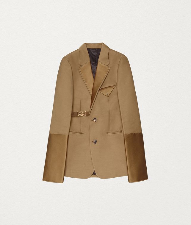 BOTTEGA VENETA JACKET IN WOOL AND SCUBA DUCHESSE Outerwear and Jacket Woman fp