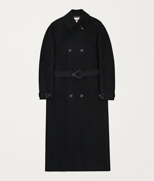 BOTTEGA VENETA TRENCH COAT IN BONDED WOOL FLANNEL Outerwear and Jacket Man fp
